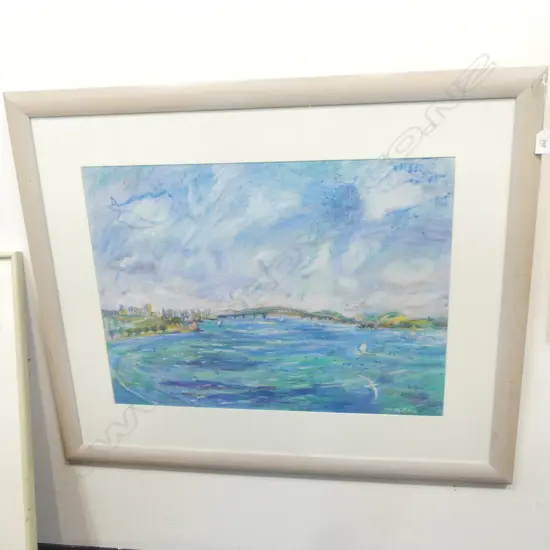PENNY OTTO, AUCKLAND HARBOUR SCENE, PASTEL 465x630mm