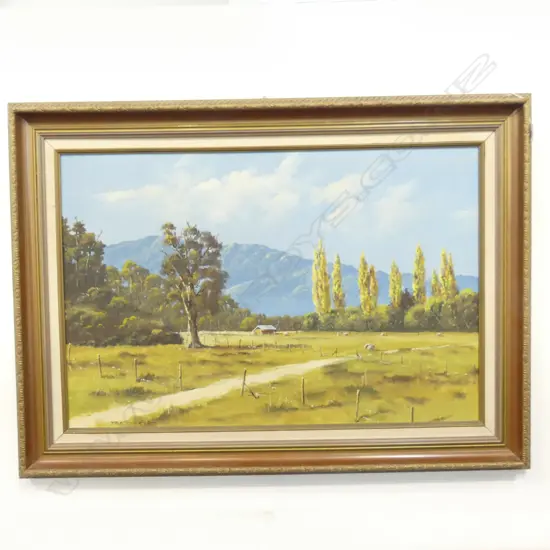 RICHARD FRANKLYN 'PIKIMAI, NELSON DISTRICT' OIL ON BOARD '78 500x750mm