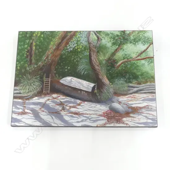 JANET BOTHNER-BY ACRYLIC 'OUT ON A LIMB' signed & dated '13. labelled 500 x 700mm