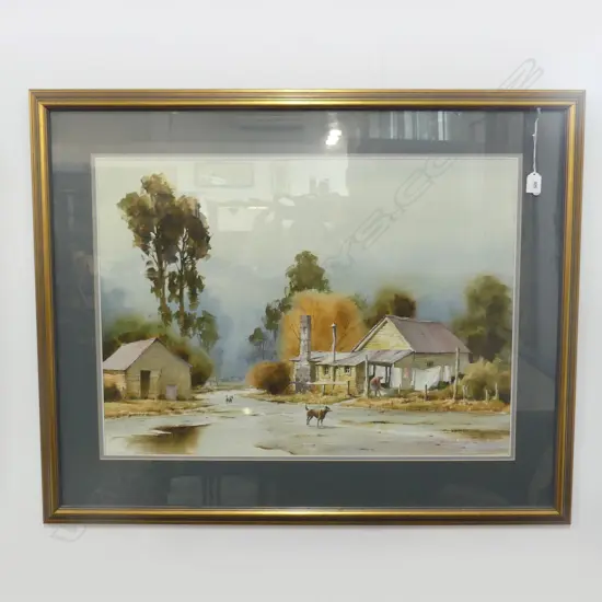 GARRICK TREMAIN 'WASHDAY, KARANGARUA STH WESTLAND' WC '94 535x740mm