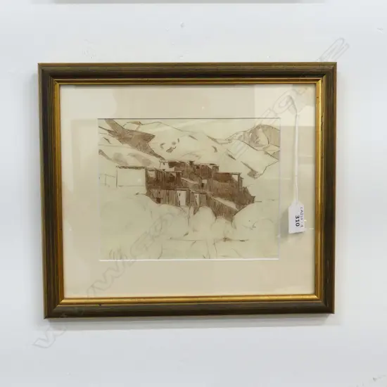 JOHN WEEKS - MOROCCO CONTE ON PAPER EX WEEKS O'CONNOR ESTATE 160 X 200MM