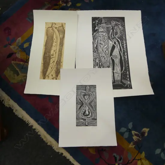 3 ARONE MEEKS UNFRAMED PRINTS; ETERNITY A/P, GUARDIANS 24/30, DILLY BAG 1/50 765x565mm