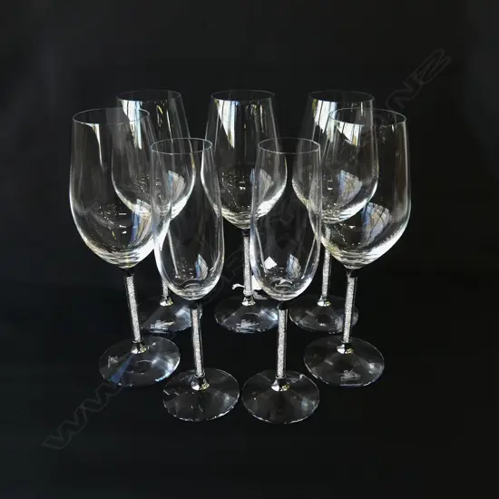 7 SWAROVSKI GLASSES; 5 WINE H.240mm, 2 FLUTES