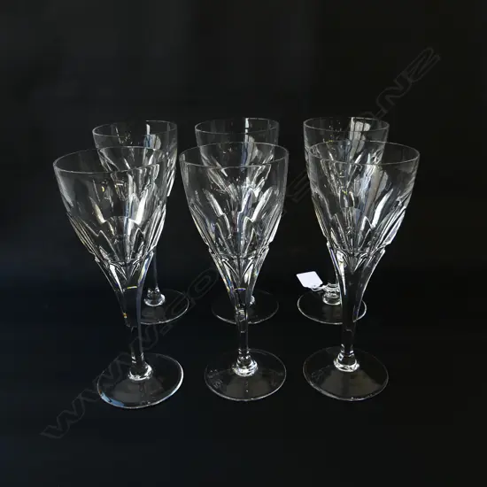 6 CRYSTAL WINE GLASSES H.200mm