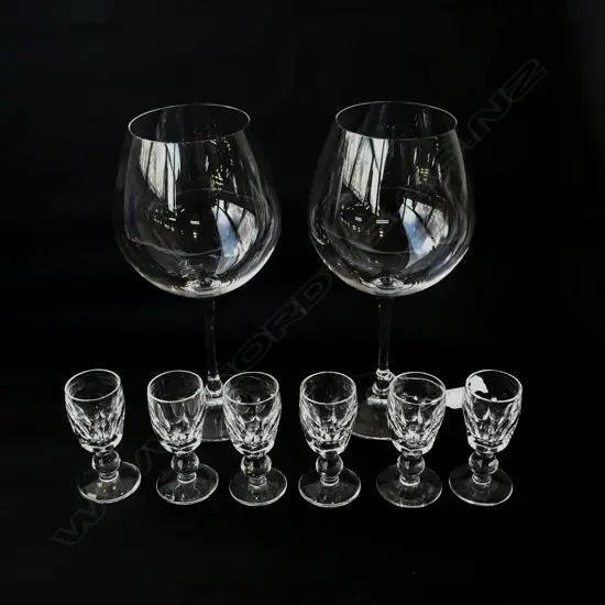 2 ROBERT MONDAVI FOR WATERFORD LG WINE GLASSES H.230mm + 6 S PORT GLASSES H.85mm
