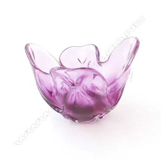 PURPLE ART GLASS VASE W.245mm