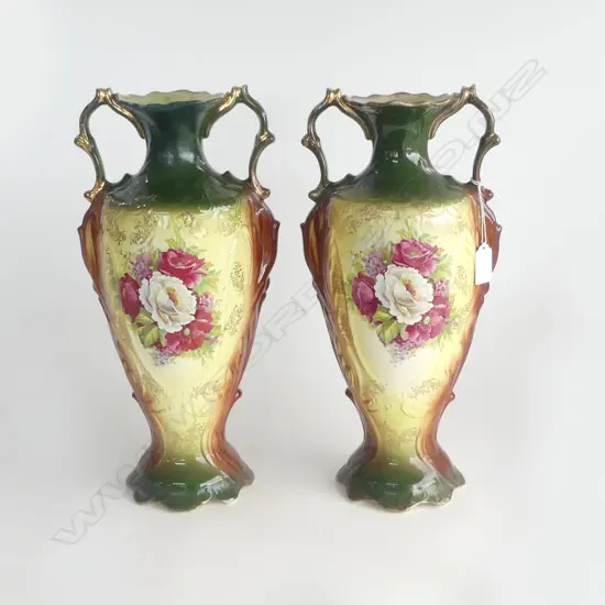 PR VICTORIAN VASES H.385mm RIM REPAIRED