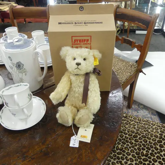 STEIFF MOHAIR TEDDY BEAR H.250mm, BOXED