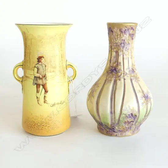 AMPHORA ART NOUVEAU VASE H.155mm + R/DOULTON VASE 'ORLANDO' H.150mm