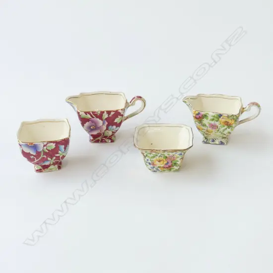 1930’S ROYAL WINTON AOF CHINTZ TWO SETS OF MILK JUGS & SUGAR BOWLS ‘BEADALE’ AND OTHER