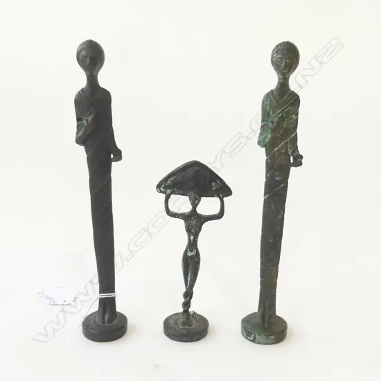 3 ANTIQUE BRONZE FIGURES H120-190MM