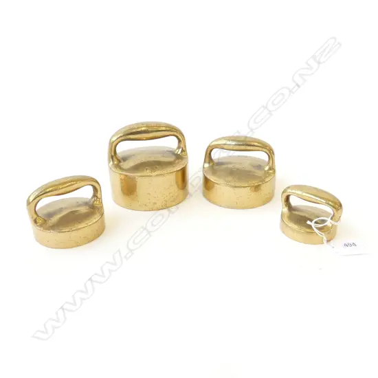4 BRASS WEIGHTS; 1,2,4 & 7 lbs