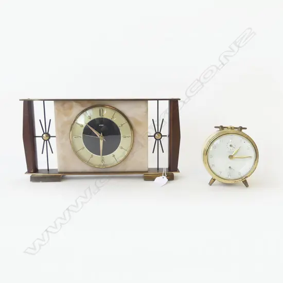 2 VINTAGE CLOCKS; METAMEC W.295mm, KIENZLE DUO