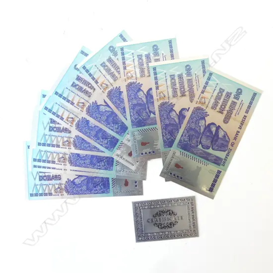 ZIMBABWEAN 100 TRILLION DOLLAR NOTES