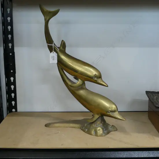 BRASS DOLPHIN SCULPTURE H.400mm