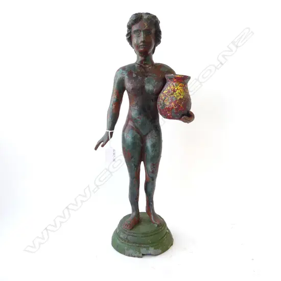 FEMALE WATER CARRIER SPELTER FIGURE H520mm