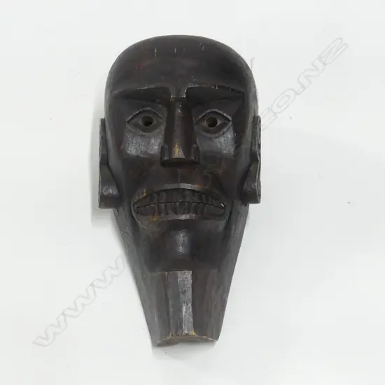 LARGE SOLOMAN ISLAND CARVED FACE MASK H420MM
