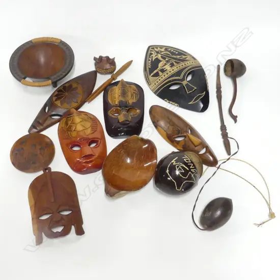 BOX OF PACIFIC ISLAND WOOD SOVS