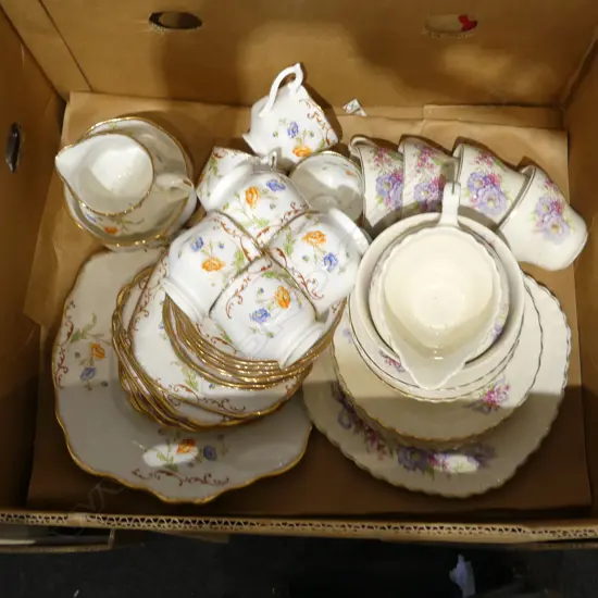 BOX LOT 2 PART TEASETS R/A & NELSON WARE
