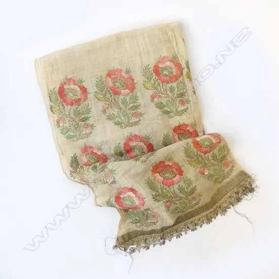 19thC EMBROIDERED TURKISH TOWEL