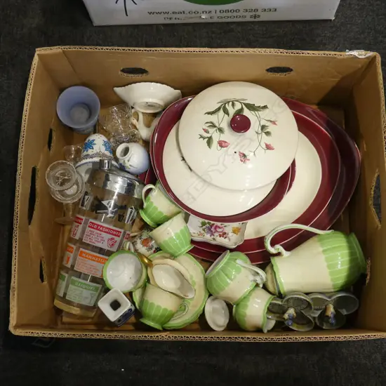 BOX LOT NORITAKE COFFEE SET & MISC CHINA