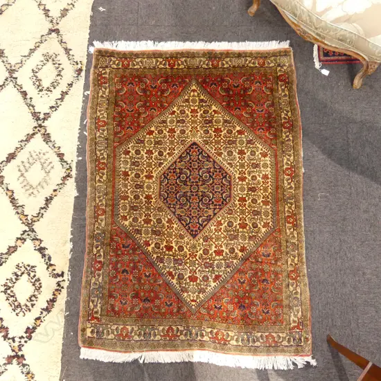 HAND KNOTTED WOOL PILE IRANIAN BIDJAR RUG, HERATI PATTERN 1380x990mm