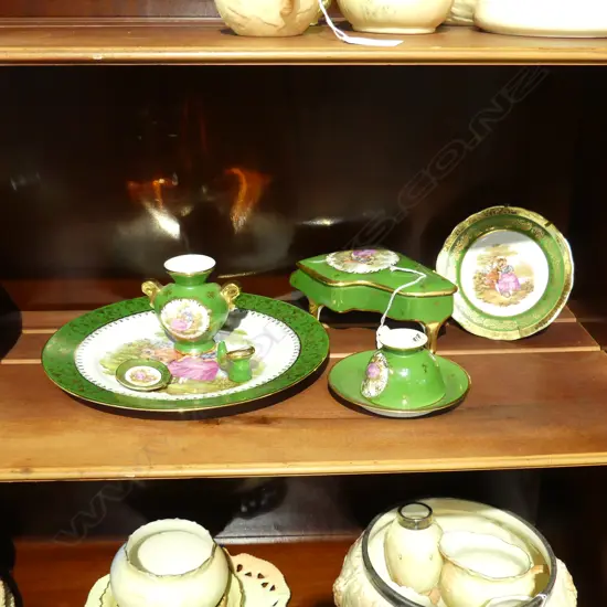 7PCS LIMOGE CHINA GREEN COLOUR WAY