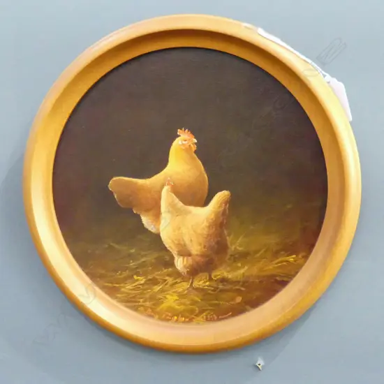 BEV TAYLOR, 'THE OLD GIRLS' OIL ON BOARD '93 210mm dia