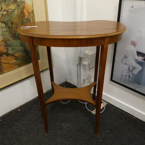 EDWARDIAN INLAID KIDNEY SHAPED OCC TABLE H.660mm