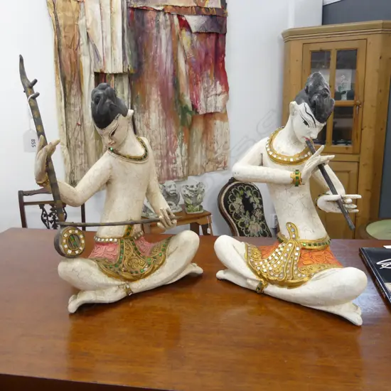 PR PAINTED ORIENTAL MUSICIANS H.385mm
