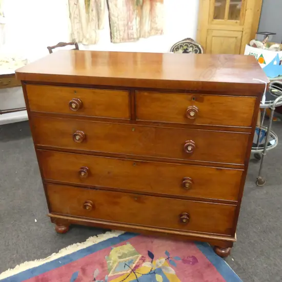 VICTORIAN MAHOGANY 5 DRAWER CHEST 1135x510x1050mm