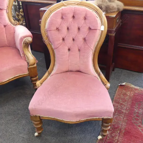 KAURI GRANDMOTHER CHAIR PINK BROCADE