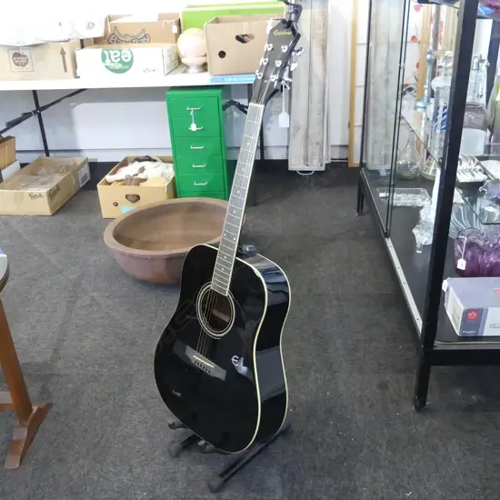 EPIPHONE FULL SIZE ACOUSTIC GUITAR + STAND