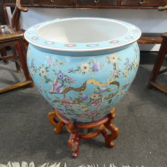 LG CHINESE GARDEN POT ON STAND H.700mm, 540mm dia
