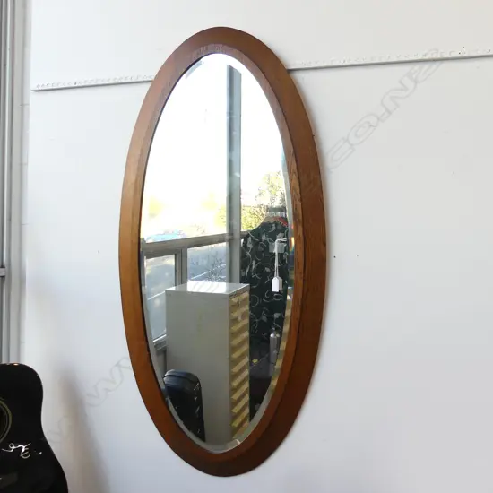 LG OVAL MIRROR, OAK FRAME 1200x600mm