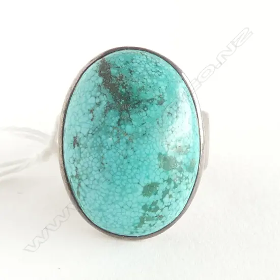 925 SILVER & TURQUOISE RING SIZE  M 1/2