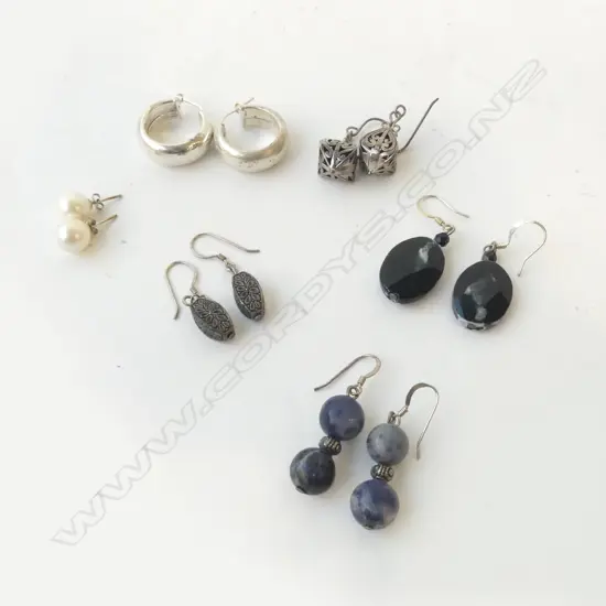 6 PRS EARRINGS INCL. 2 STG
