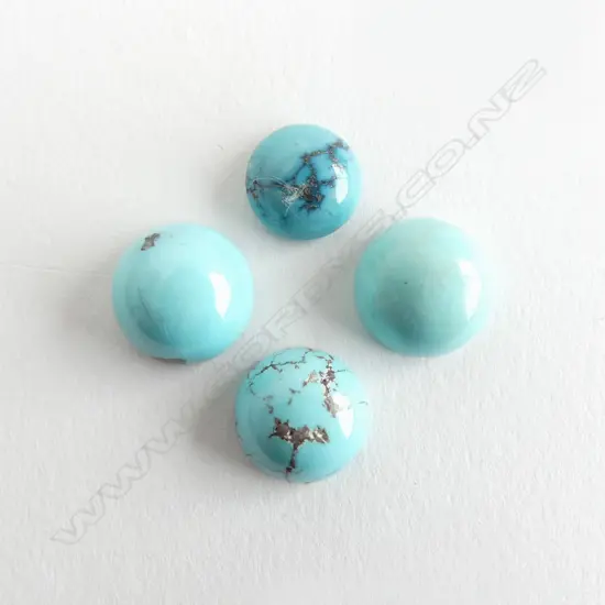 4 ROUND TURQUOISE CABOCHONS 