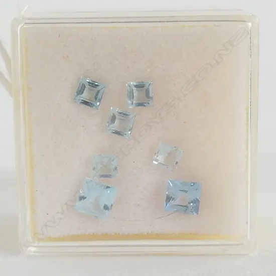 1.15ct SQUARE CUT FACETED AQUAMARINES