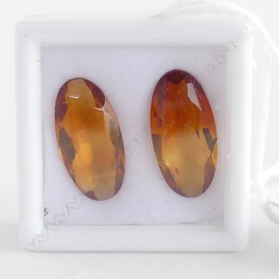 2 FACETED CITRINE OVALS, 7.25ct