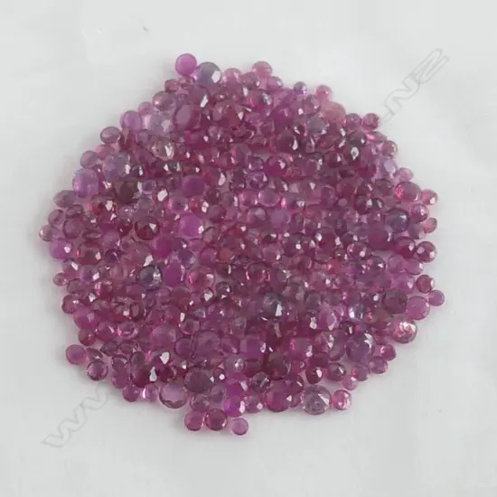 20ct FACETED RUBIES, ROUND