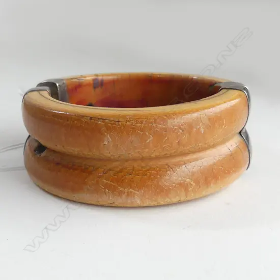 VINTAGE SILVER & IVORY BANGLE 