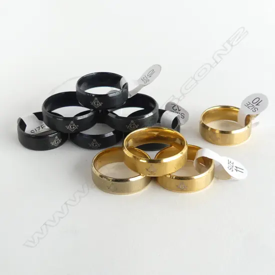 10 MASONIC COSTUME RINGS
