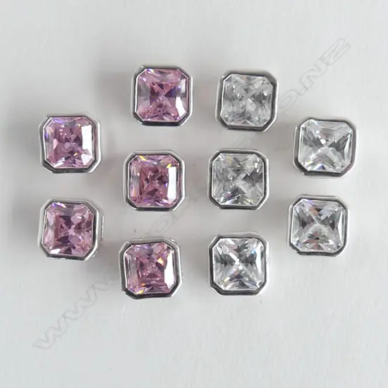 10 SILVER SET CZ PENDANTS, NEW