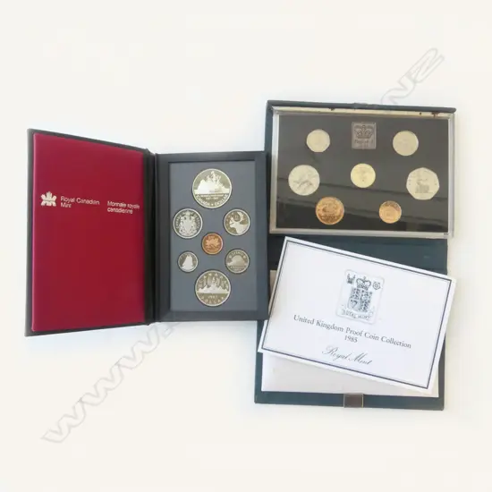 2 CASED COIN SETS