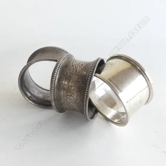 3 S/SILVER NAPKIN RINGS 46G