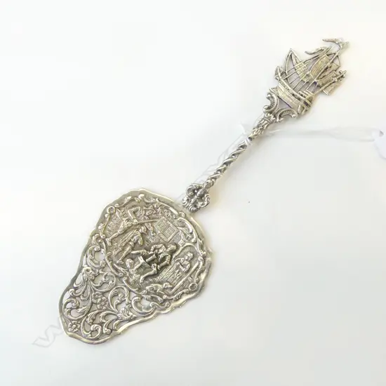 DUTCH SILVER IMBOSSED SERVING SPOON 56G