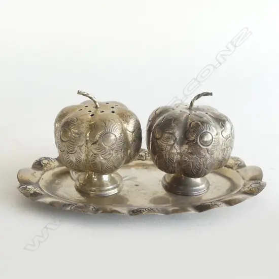 S/SILVER3PC PUMPKIN CONDIMENT SET 47G
