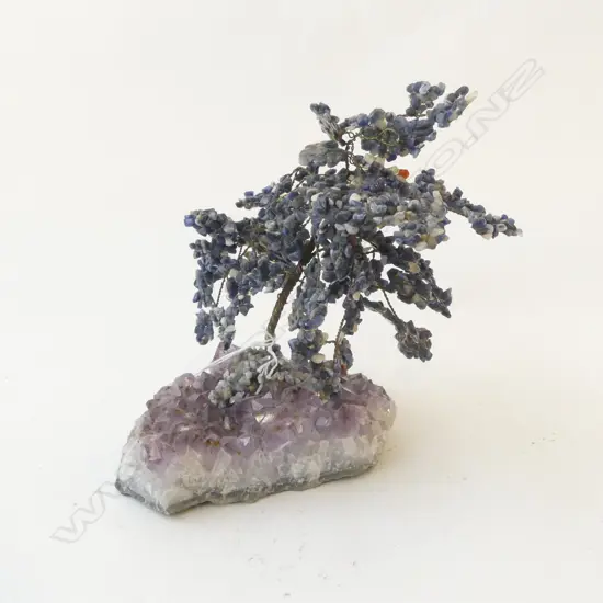 AMYTHIST BASED LAPUIS GEM INCRUSTED MODEL BONSAI TREE H150MM