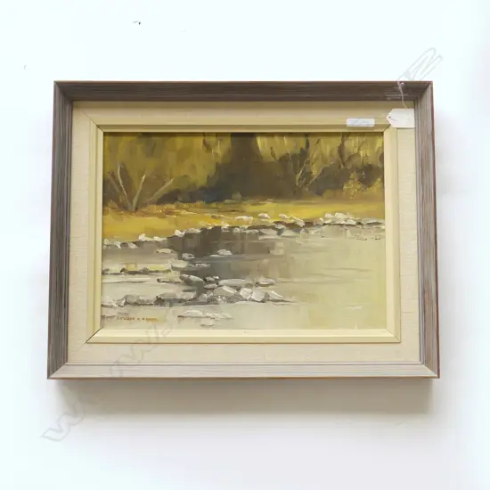 OIL QUITE POOL LINDUS RIVER SIGNED KATHREEN MCBEATH H350 L450MM
